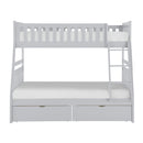 Orion (4) Twin/Full Bunk Bed with Storage Boxes in Gray - B2063TF-1*T