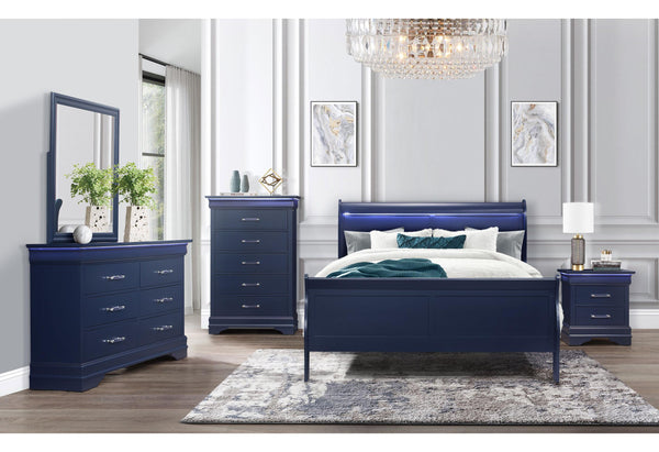 CHARLIE BLUE QUEEN BED GROUP WITH LED image