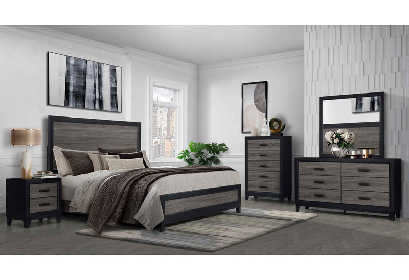 LISBON GREY/BLACK QUEEN BED GROUP image