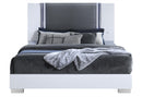 YLIME SMOOTH WHITE KING BED WITH LED FULLY SLATTED
