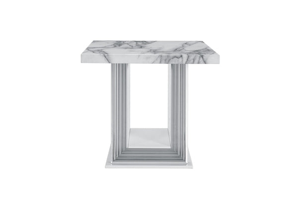 YLIME WHITE MARBLE END TABLE image