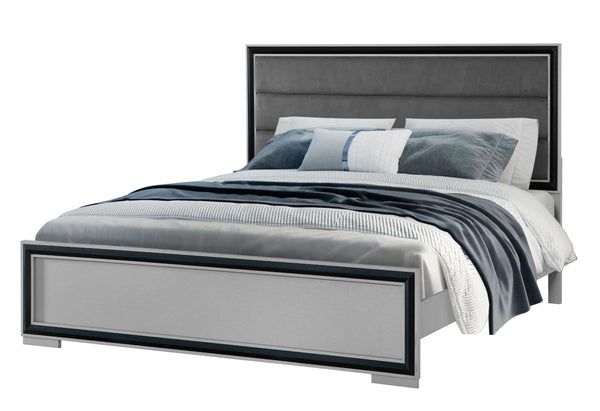 AMELIA GREY BLACK KING BED W/LED image