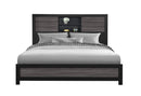 LISBON GREY/BLACK BOOKCASE KING BED