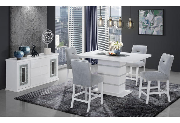 MONACO WHITE RECTANGULAR BAR TABLE + MONACO BS image