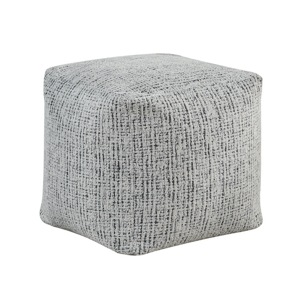 Easley Pouf in Black/Multi/White - P31003