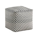 Easley Pouf (No Wooden Frame) - Black,Gray,Multi - Fabric