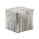 Easley Pouf (No Wooden Frame) - Black,Multi,Orange - Fabric