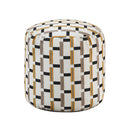 Nantes Pouf in Black/Brown/Multi - P31009