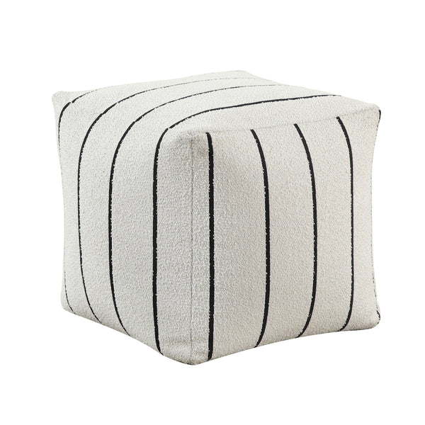Pewter Pouf in Black/White - P31013