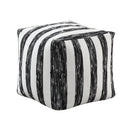 Easley Pouf (No Wooden Frame) - Black,White - Fabric