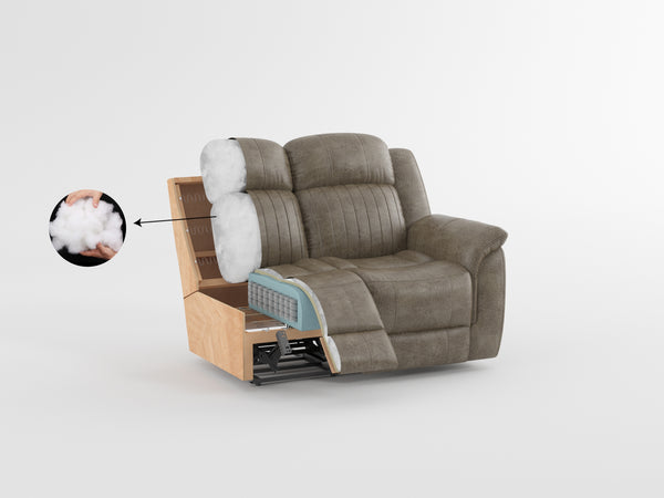 Centeroak Double Reclining Sofa in Brown - 9479SDB-3