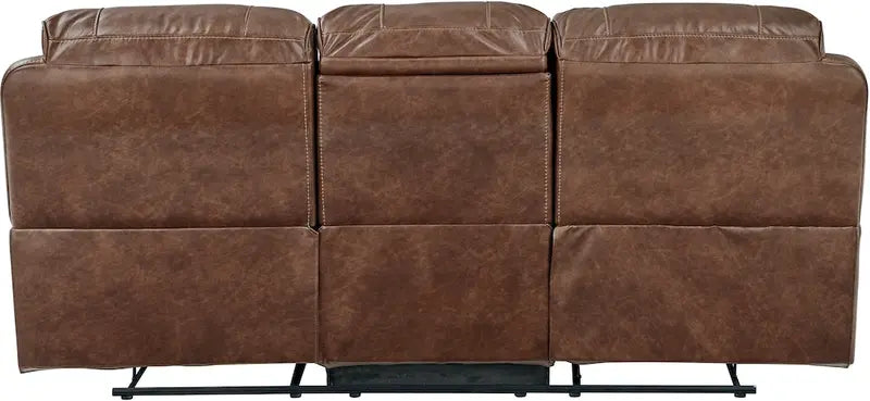 Mesquite Brown PRI Dual Reclining Sofa with Hidden Console for Electronics Charging