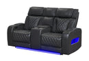 U8611 Blanche Pwr Con Rec Loveseat with PHR, LED and Speaker