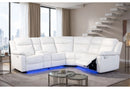 U6026 Blanche White Right Arm Facing Sectional