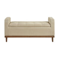 Brigitte Lift Top Storage Bench - Brown - Fabric