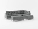 Barrington 3-Piece Sectional with Right Chaise and Ottoman in Black - 8378BLK*3