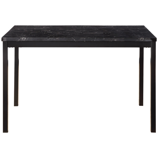 Tempe Dining Table, Faux Marble Top in Black - 2601BK-48