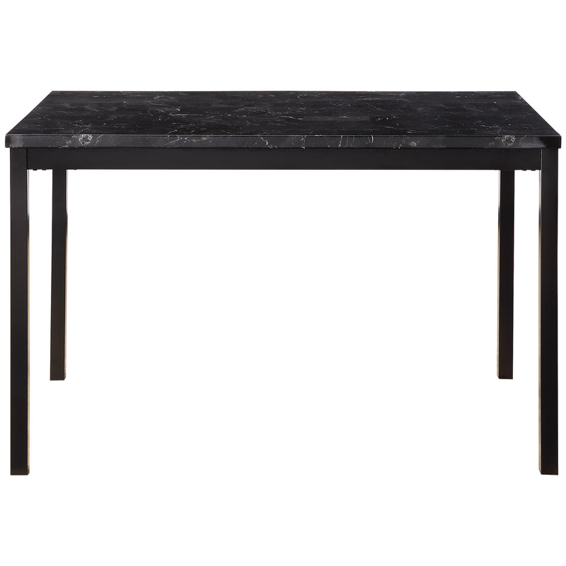 Tempe Dining Table, Faux Marble Top in Black - 2601BK-48