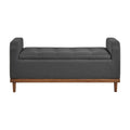 Brigitte Lift Top Storage Bench - Gray - Fabric