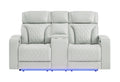 U8611 Blanche Pwr Con Rec Loveseat with PHR, LED and Speaker