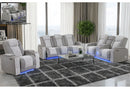 U8000 Grey Pwr Rec Sofa/Pwr Console Rec Loveseat W/PHR