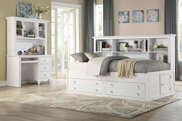 Meghan Full Lounge Storage Bed in White - 2058WHPRF-1