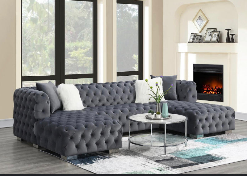 United furniture 3 Pcs sectional Gray Turkey