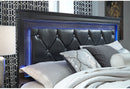 POMPEI METALLIC GREY QUEEN BED GROUP WITH LED
