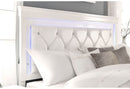 POMPEI METALLIC WHITE QUEEN BED GROUP WITH LED