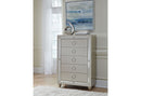 RILEY SILVER KING BED, DRESSER, MIRROR, NIGHTSTAND